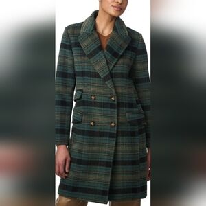Bernardo SEALED! NWT! Plaid Double Breasted Coat in Green. Sz XXL. R2S!!